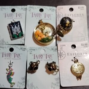 Lot Of 6 Fairy Tale and Explorer Charms Jewelry Making Supplies